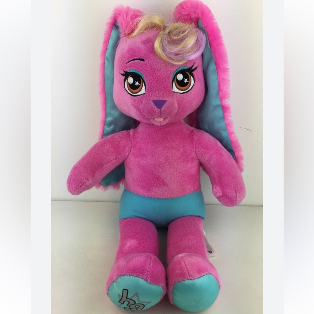 Build-A-Bear Pink Stuffed Animal with Large Eyes and Floppy Ears